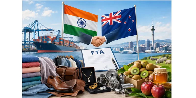 India-New Zealand FTA to Take Effect on October 20, Opening Duty-Free Access for Indian Exports
